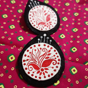 Handcrafted Earrings Beautifully Designed with Cloth & Fabric Work