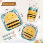 Baby Feeding Set Bamboo Baby Tableware Newborn Essentials for Toddlers Kids Self Feed Food Plate Set Pack of 5 Baby Set