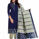 Cotton Printed Readymade Salwar Suit For Women(MIRAANSGPRI1521, Blue)