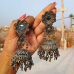 Antique Oxidized Silver Jhumka Earrings – Boho Vintage Charm