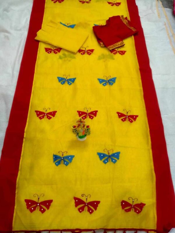 Saraswati Puja Special Saree for Babies - Butterfly